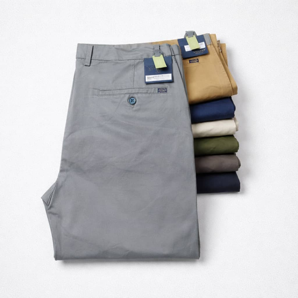 Men’s Premium Stretch Cotton Chino Pants - Light Grey