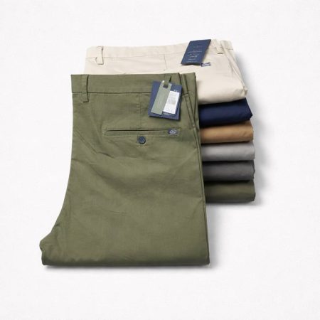 Men's Premium Stretch Cotton Chinos Pants - Olive Green