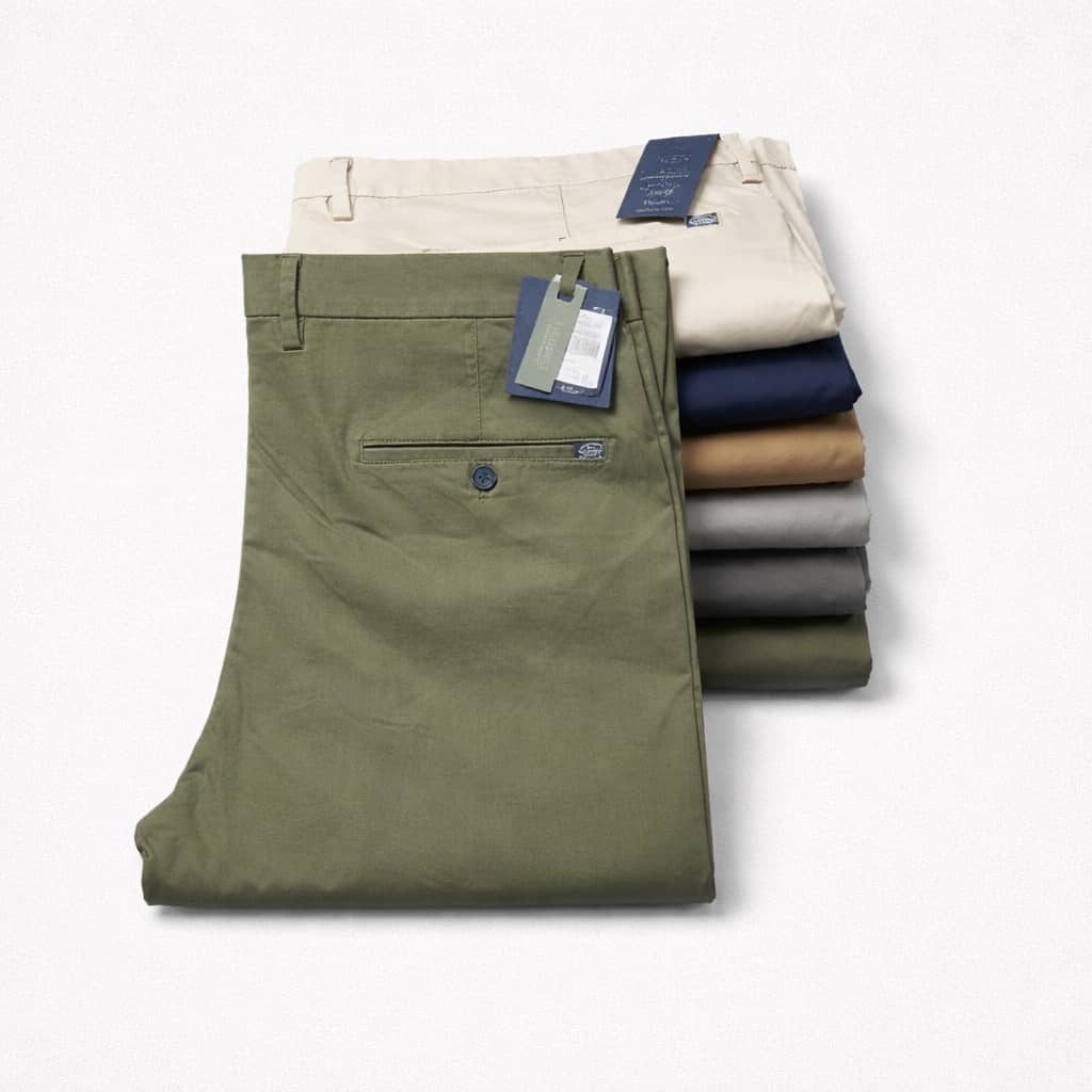 Men's Premium Stretch Cotton Chinos Pants - Olive Green