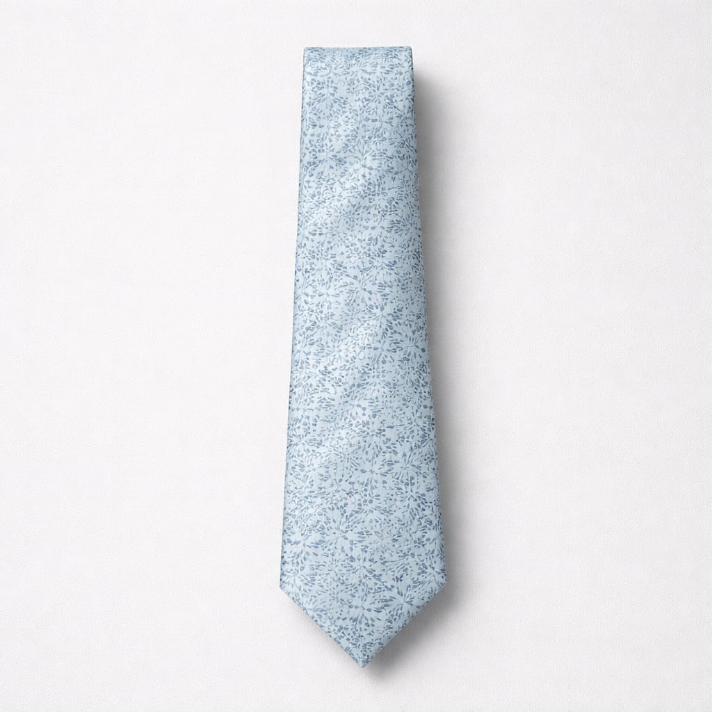 Men’s Classic Floral Tie & Pocket Square Set - Sky Blue