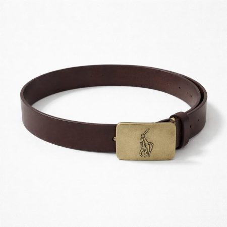 Engraved Classic Leather Buckle Belt For Men - Brown