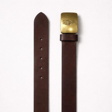 Engraved Classic Leather Buckle Belt For Men - Brown