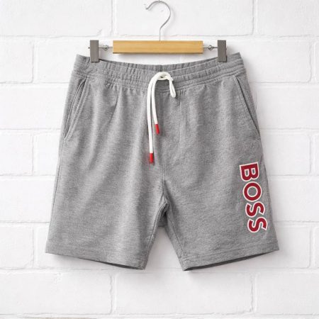 Men’s Classic Drawstring Embroidered Sweat Jogger Short – Ash