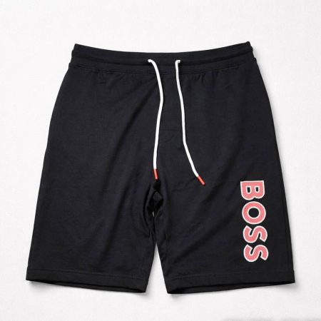 Men's Classic Drawstring Embroidered Sweat Jogger Shorts - Black