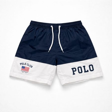 Polo Club Men's Classic Drawstring Sport Short - Navy Blue/White