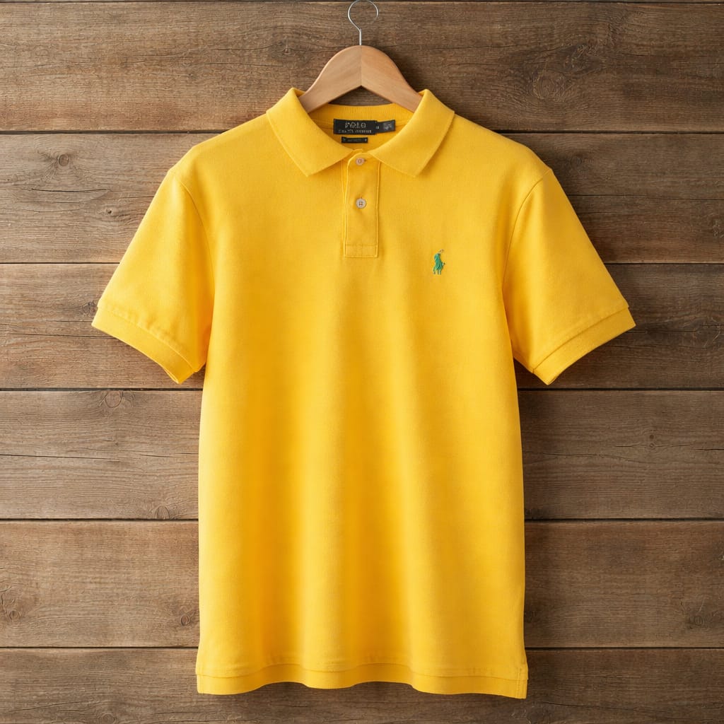 Men's Premium Embroidered Polo Shirt - Sunshine Yellow