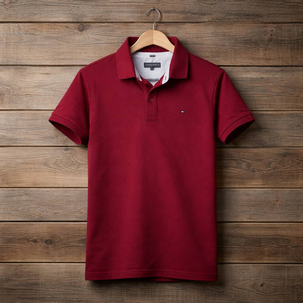 Men's Premium Embroidered Polo Shirt - Burgundy