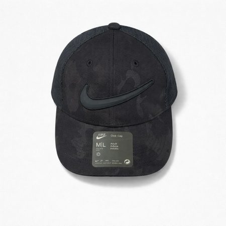 Men’s Club Swoosh Adjustable Baseball Cap - Black