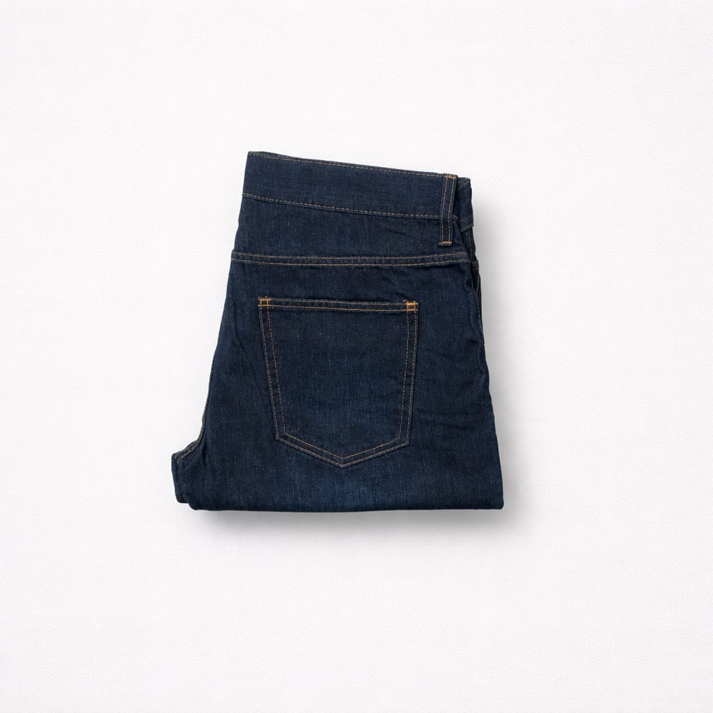 Men's Copper Tone Non-Stretch Denim Jeans - Dark Wash Indigo