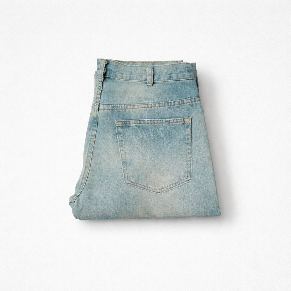 Men's Distressed Denim Jeans - Light Blue Wash