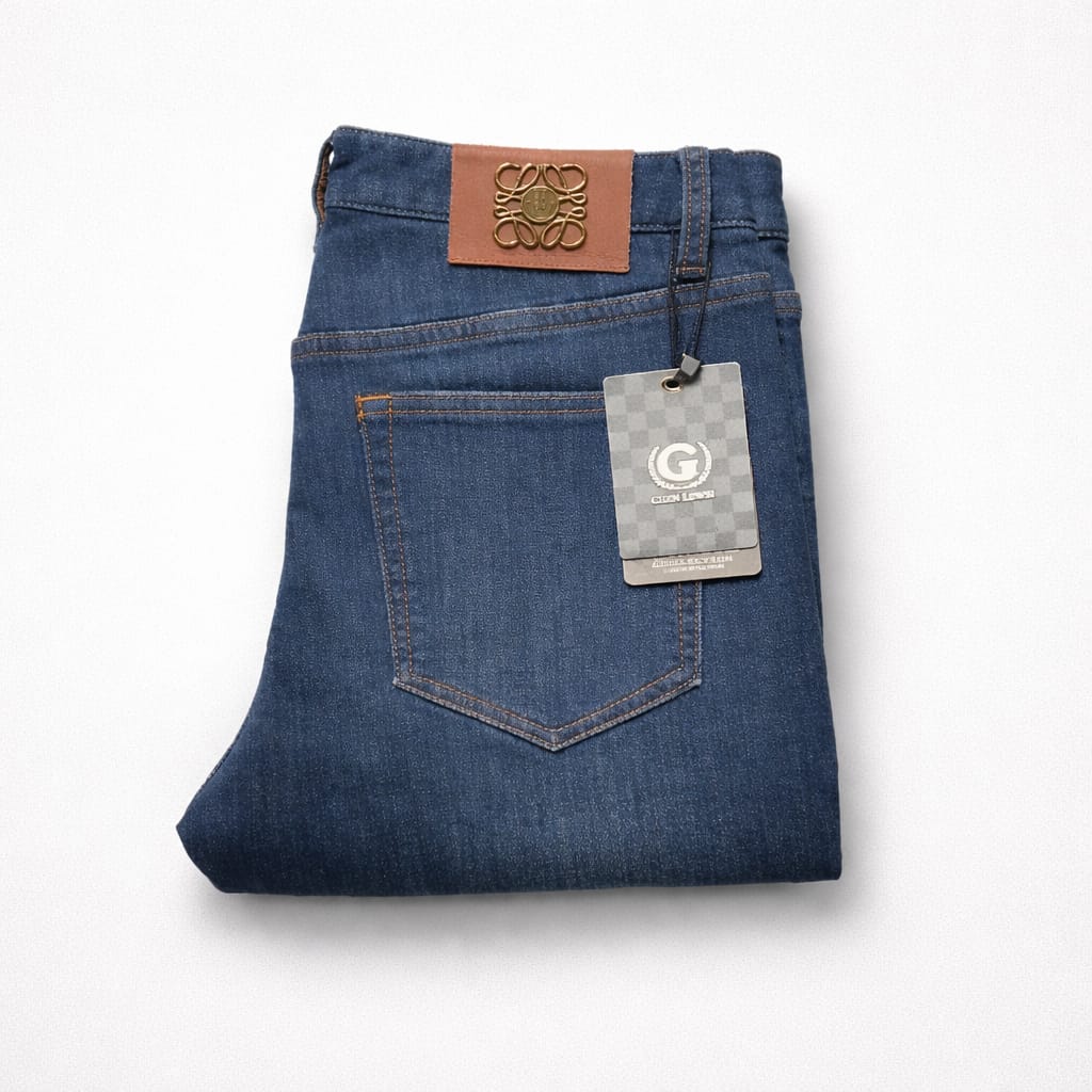 Men's Designer Stretch Denim Jeans - Dark Blue Wash