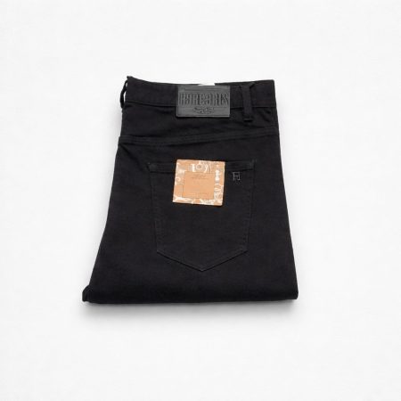 Haroeris Men's Classic Straight Leg Black Denim Jeans - Black