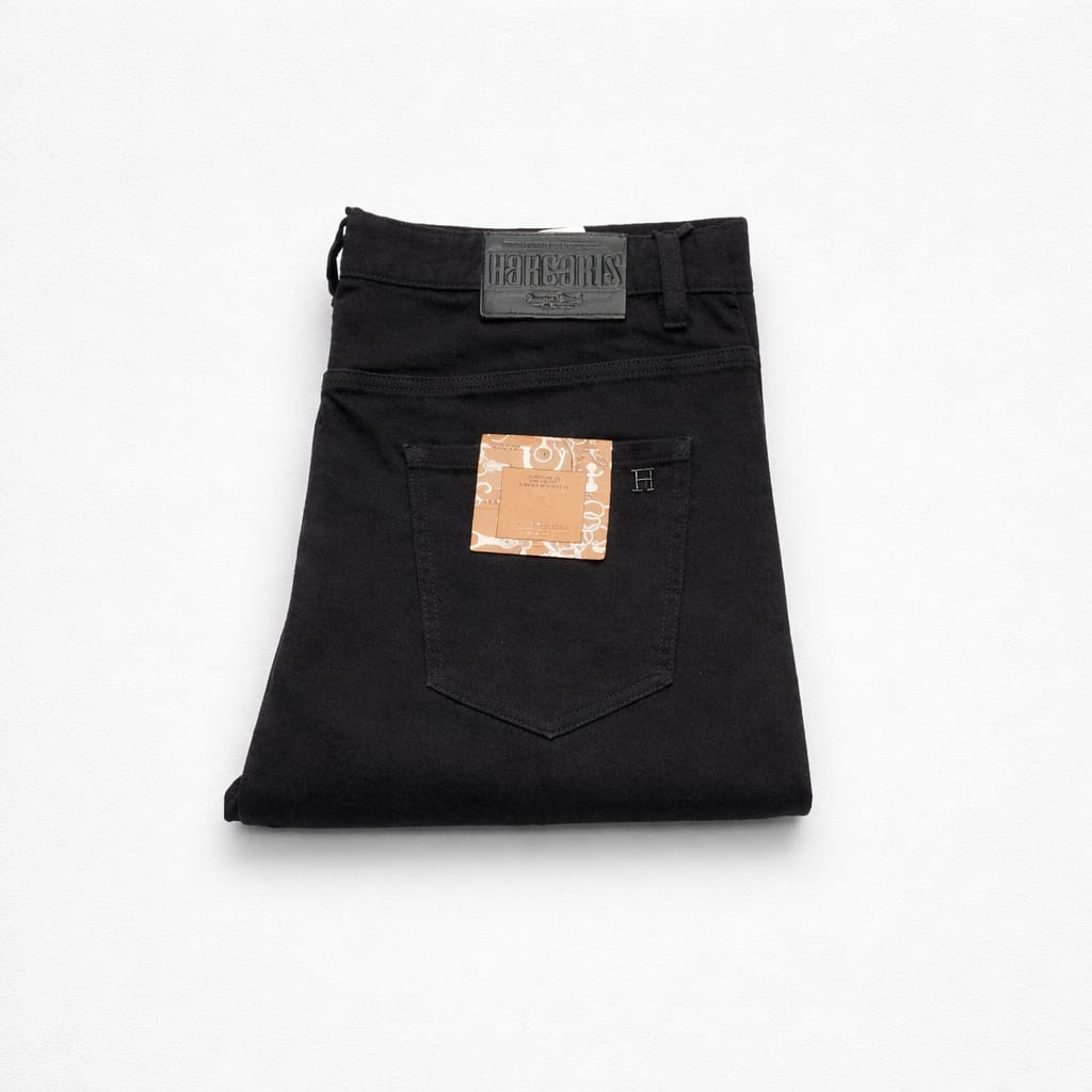 Haroeris Men's Classic Straight Leg Black Denim Jeans - Black
