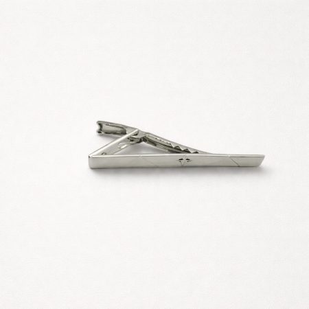 Modernist X Silver-Tone Geometric Tie Bar For Men