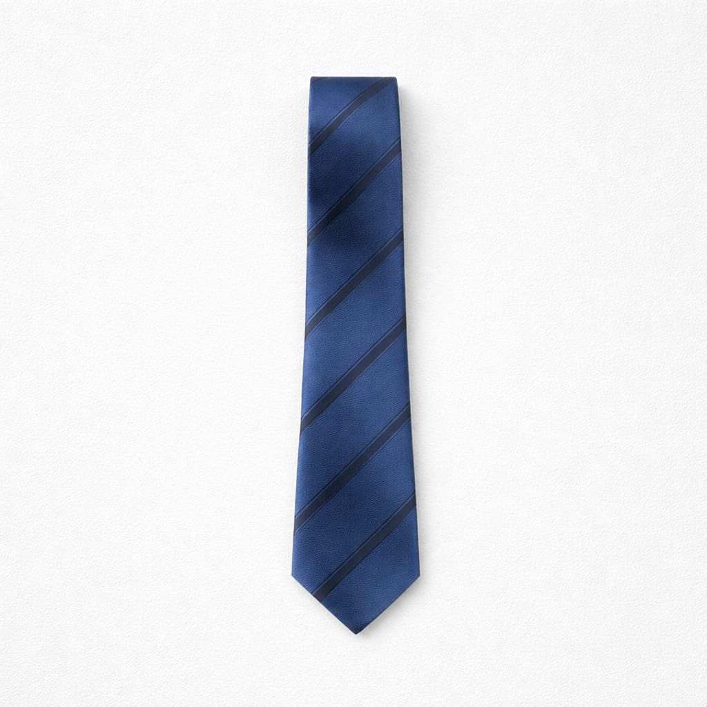 Classic Striped Tie and Pocket Square Set For Men - Royal Blue