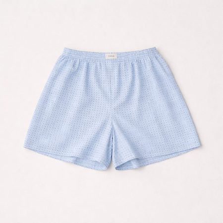 Zara Men’s  Micro-Pattern Lightweight Boxer Shorts - Light Blue