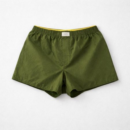 Zara Men’s Lightweight Boxer Shorts - Olive Green