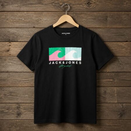 Jack & Jones Men's Graphic Logo Crew Neck T-Shirt - Black