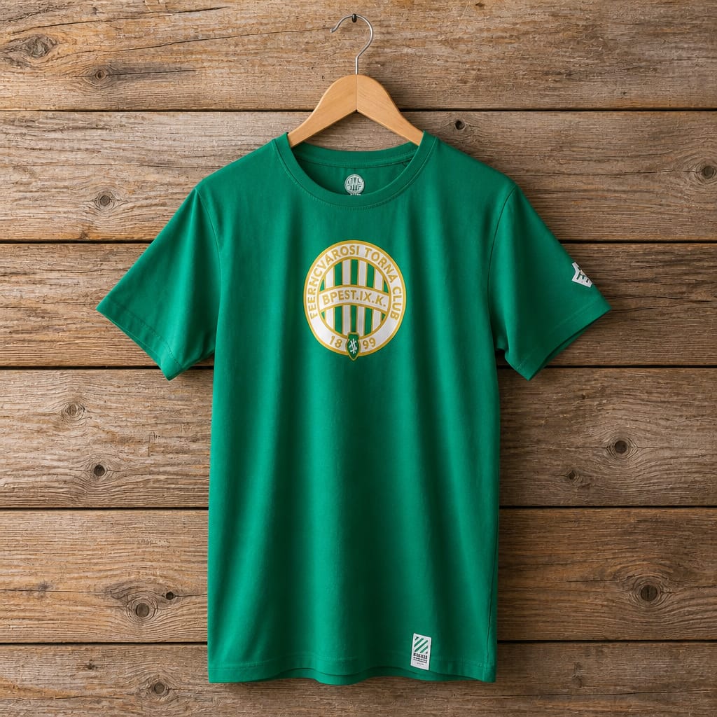 Men's Ferencvárosi TC Crest Crew Neck Short Sleeve T-Shirt- Green