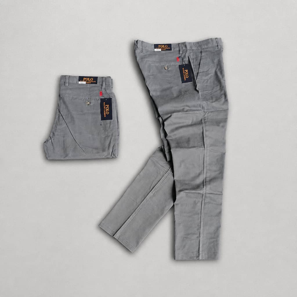 Men’s Premium Classic Fit Cotton Chino Pants - Grey