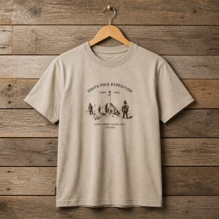 Men's South Pole Expedition Graphic Crew Neck T-Shirt - Sand Beige