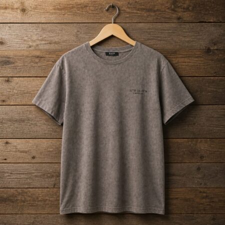 Men's Crew Neck Minimalist T-Shirt - Stone Grey Wash