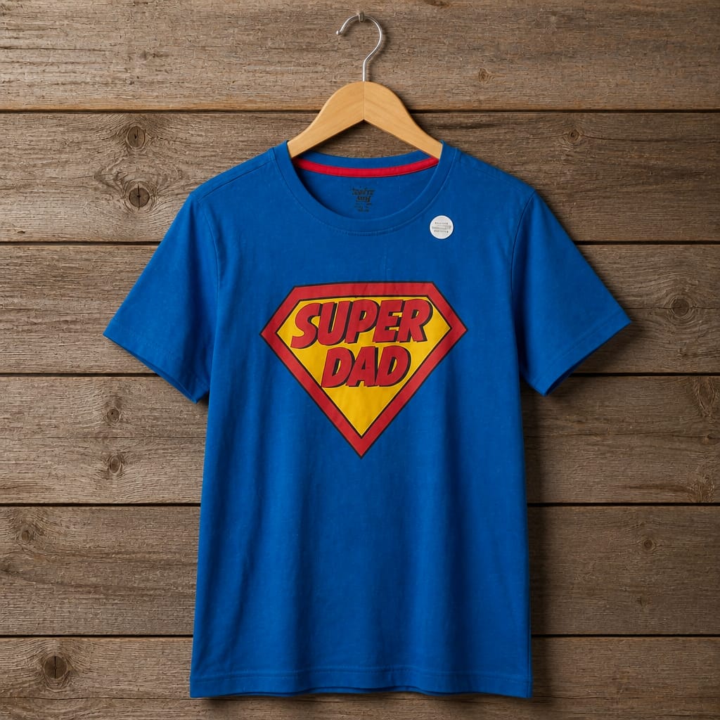 Men's Super Dad Graphic Crew Neck T-Shirt - Royal Blue