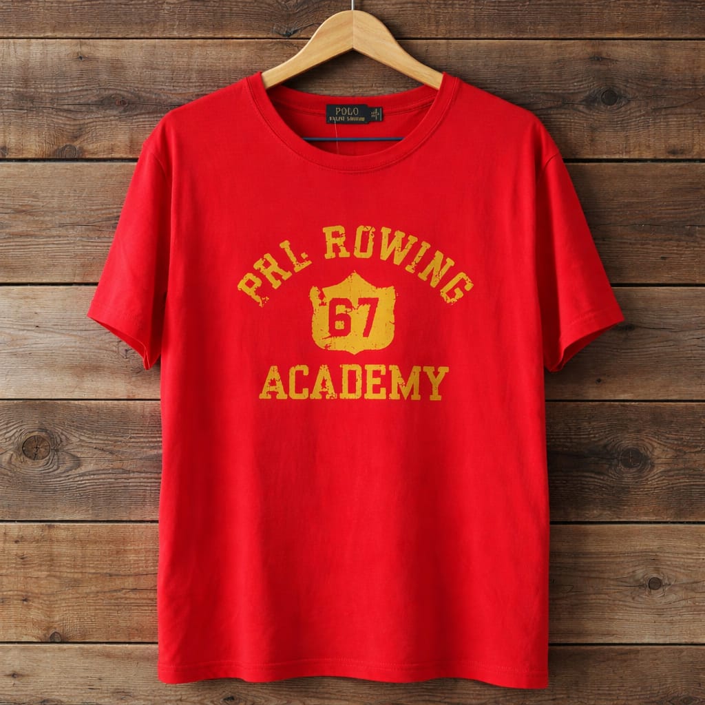Men's Graphic Logo Crew Neck  T-Shirt - Red