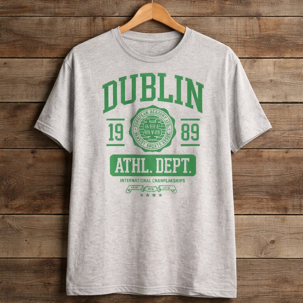 Men’s Classic Sport-Inspired Graphic T-Shirt –  Light Grey