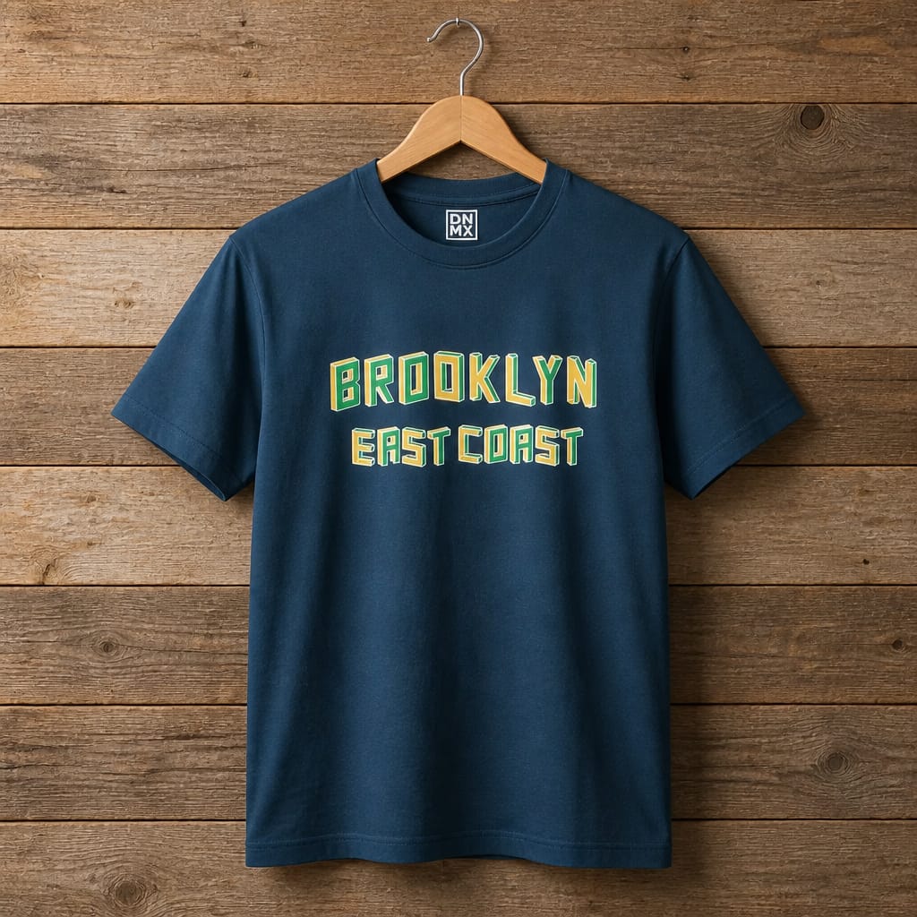 Men’s “Brooklyn East Coast” Graphic T-Shirt – Deep Blue