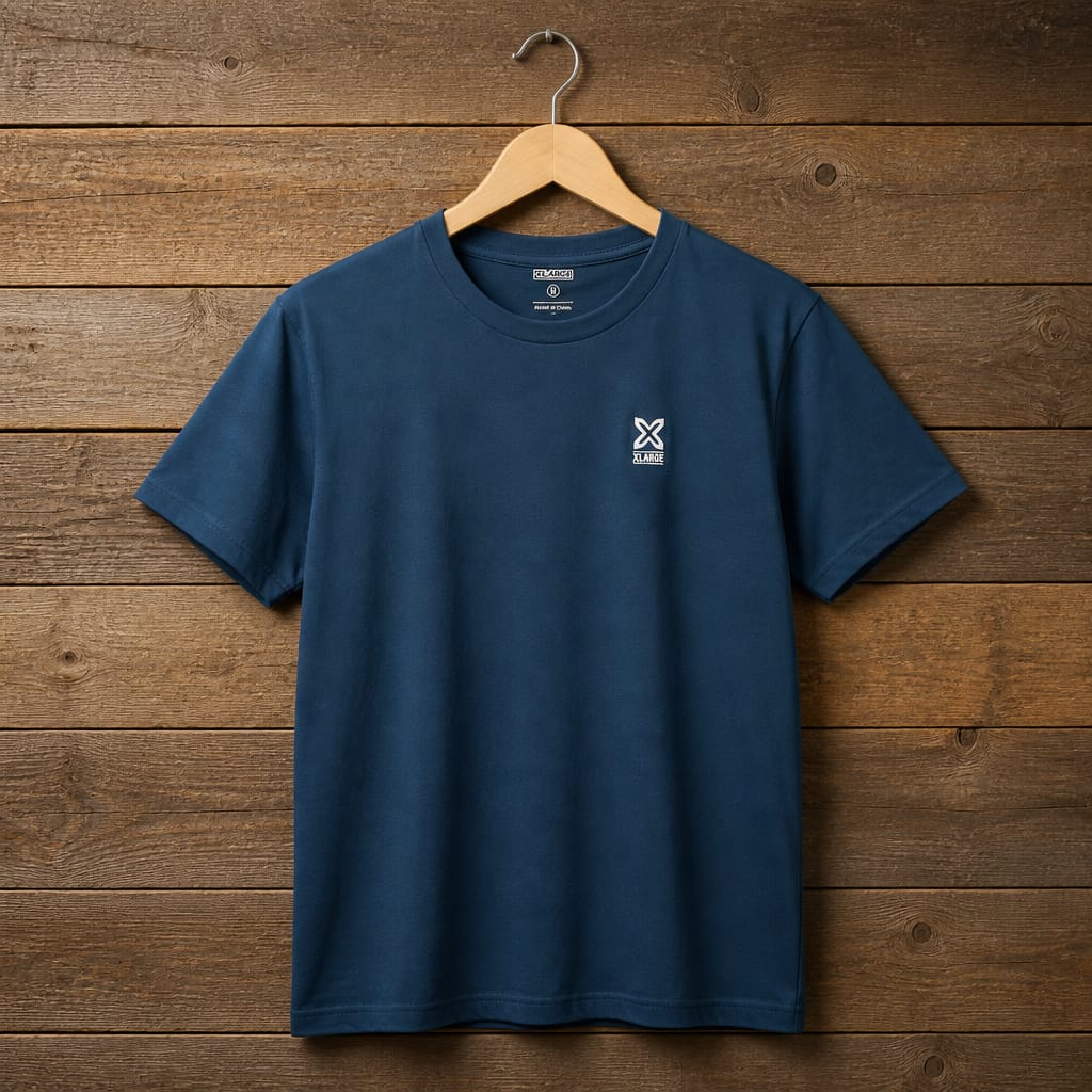 Men’s Minimal Logo T-Shirt – Steel Blue