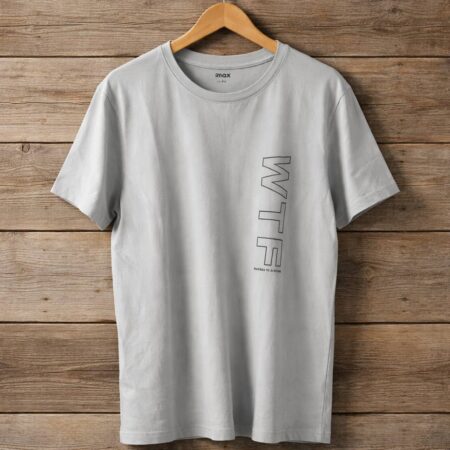 Men's WTF Vertical Graphic Crew Neck T-Shirt - Light Grey