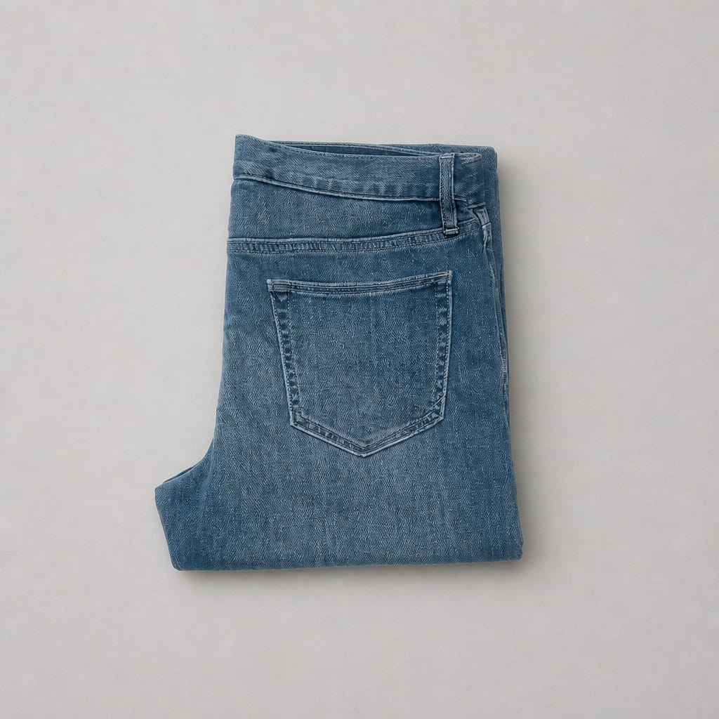 Men's Straight Fit Stretch Jeans - Light Wash Blue - Image 2