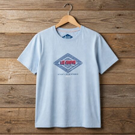 Lee Cooper Men's Graphic Crew Neck T-Shirt - Light Blue