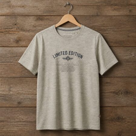Men's Graphic Crew Neck T-Shirt – Light Heather Beige