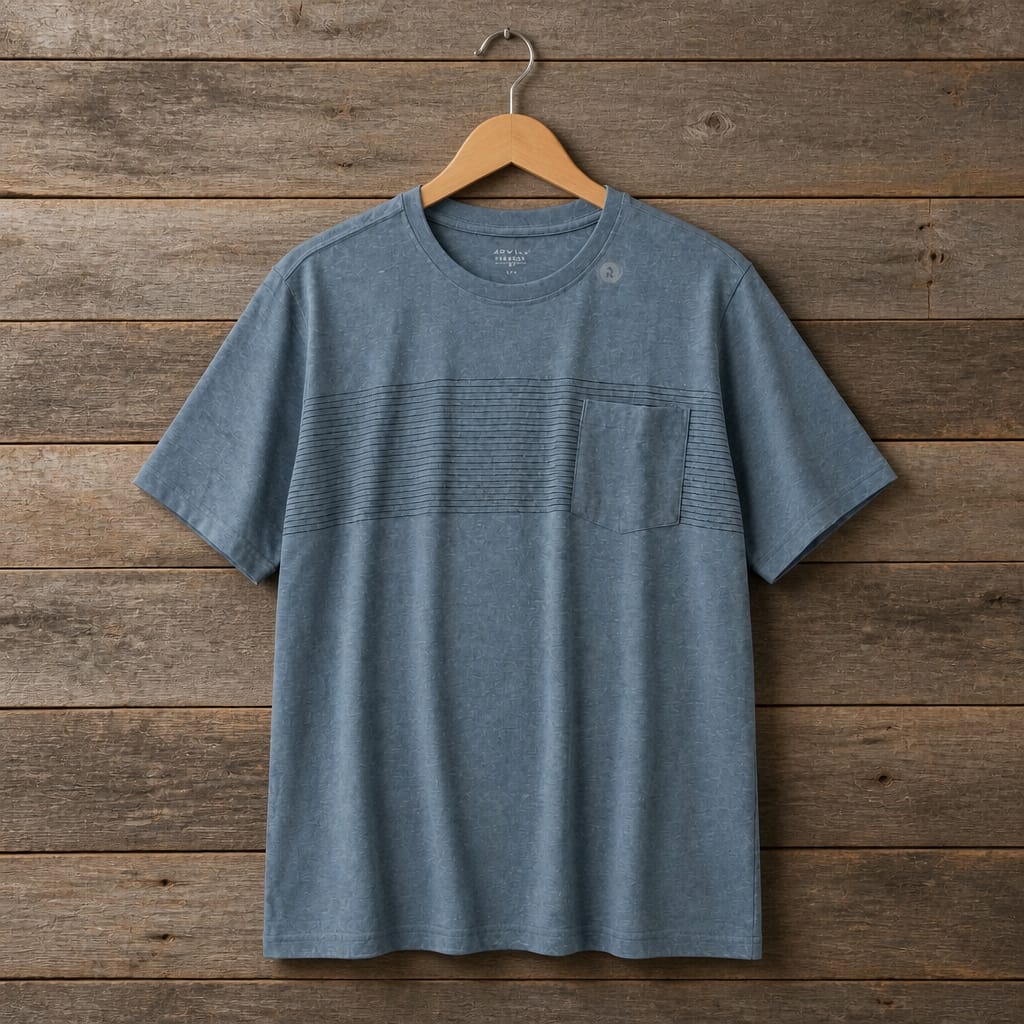 Men's Stripe Crew Neck T-Shirt - Slate Blue