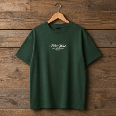 Men's New York Embroidered Crew Neck T-Shirt - Forest Green