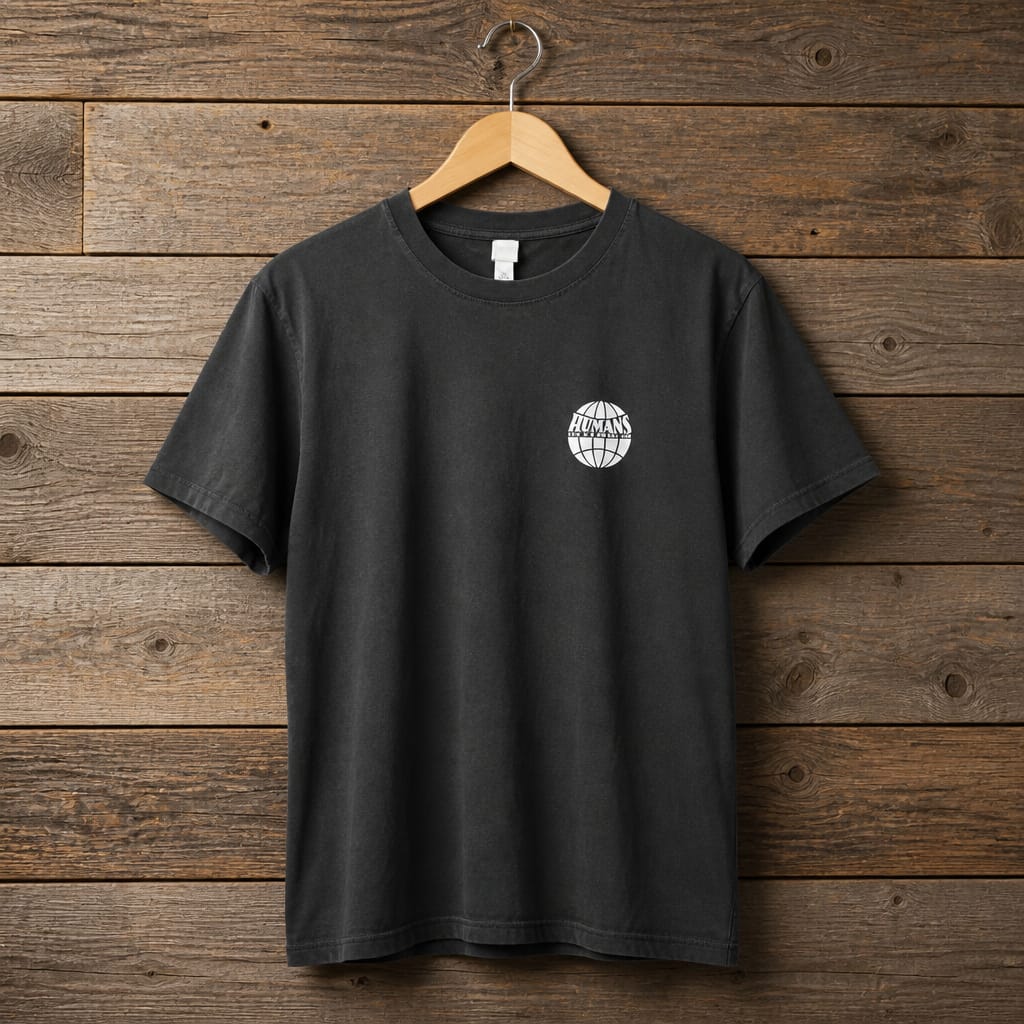 Men's Humans Globe Graphic Crew Neck T-Shirt - Charcoal Grey