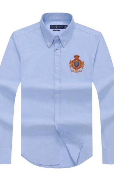 Long-sleeve RL-Crested Shirt SkyBlue