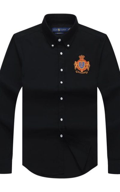 Long-sleeve RL-Crested Shirt Black
